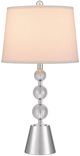 Cal® Lighting & Accessories Stacked Orb 2-Piece Brushed Steel/Crystal Table Lamp Set-1