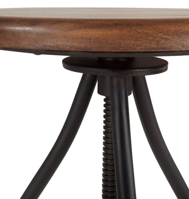 Home Trends & Design Industrial Loft Antique Zinc/Walnut Adjustable Stool-2