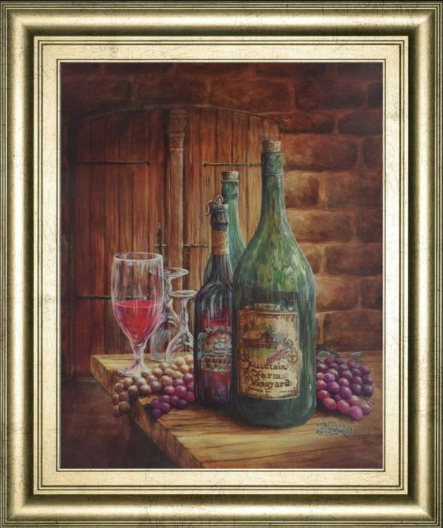 Classy Art Vintage Wine III Framed Print Wall Art-0