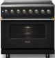 Viking® 5 Series 36" Onyx Pro Style Induction Range with Brushed Brass Trim-3