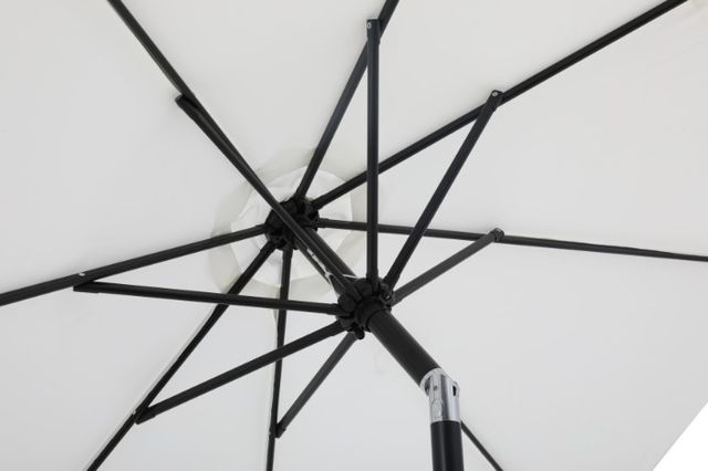 Meridian Furniture Fiji Matte Black/Matte White/White Aluminum Outdoor Patio Umbrella and Round Base-4