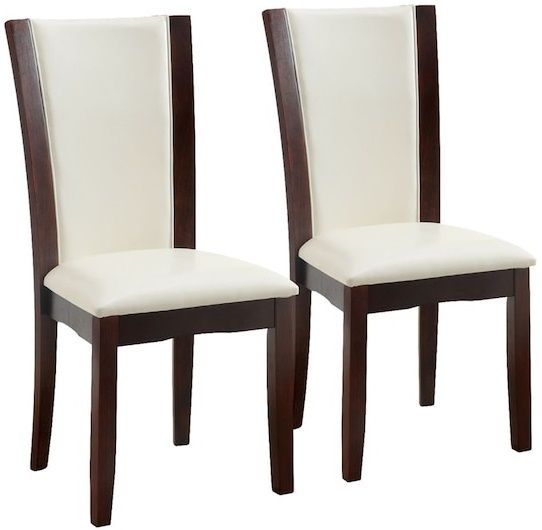 Furniture of America® Manhattan I 2-Piece White/Dark Cherry Side Chair Set-1