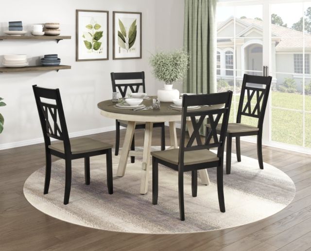 Homelegance® Ogden Black/Brown Dining Side Chair-1