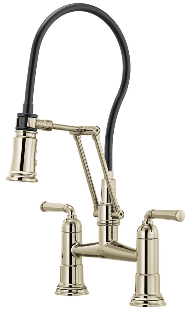 Brizo Rook® Brilliance® Polished Nickel Articulating Bridge Faucet-0