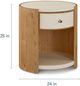 Bassett® Furniture Newbury Parchment Gesso Open Front End Table with Natural Base-2