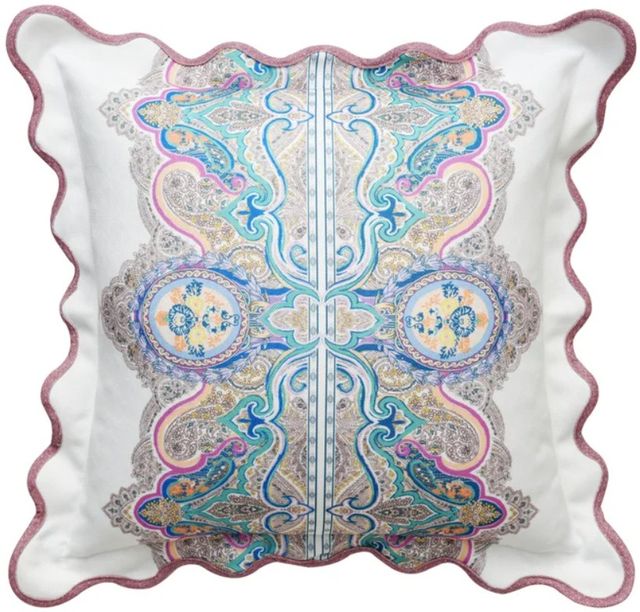 Stylecraft Tamara Day Beige/Blue/White Designer Pillow-0