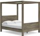 Signature Design by Ashley® Shallifer 3-Piece Brown Queen Canopy Bed Set-1