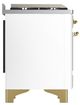Ilve® Majestic III 40" White Pro Style Dual Fuel Natural Gas Range with Triple Glass Door and Brass Trim-3
