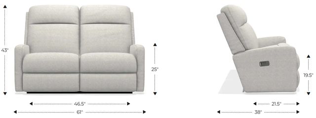 La-Z-Boy® Finley Parchment Power Wall Reclining Loveseat with Headrest and Lumbar-2
