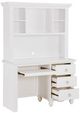 Mazin Furniture Meghan White Writing Desk with Hutch-2