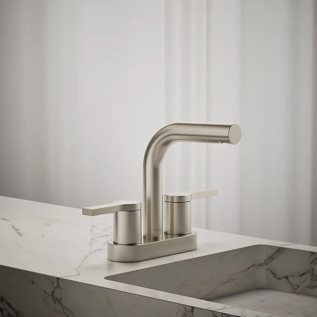 KOHLER® Elate® Vibrant Brushed Nickel 0.5 GM Centerset Bathroom Sink Faucet-3