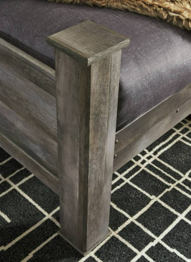 Signature Design by Ashley® Wynnlow Gray Queen Upholstered Poster Bed-2