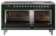 Ilve® Nostalgie II Noblesse 60'' Emerald Green Pro Style Dual Fuel Range with Chrome Trim-2
