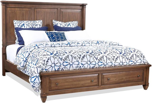 aspenhome® Thornton Sienna Queen Panel Storage Bed-0