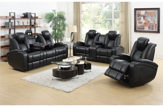 Coaster® Delange 2-Piece Black Power Reclining Living Room Set-0