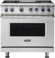 Viking® 7 Series 36" Stainless Steel Pro Style Liquid Propane Gas Range with 12" Reversible Griddle-0