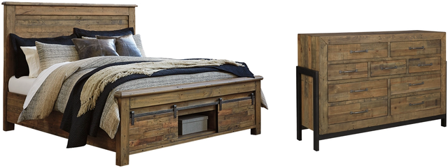 Signature Design by Ashley® Sommerford 2-Piece Brown Queen Panel Bed with Storage Set-0