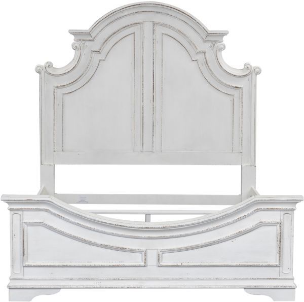 Liberty Furniture Magnolia Manor 5-Piece Antique White/Weathered Bark King Panel Bedroom Set-3