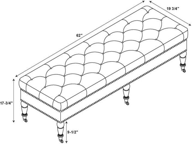 Linon Isabelle Natural 62" Accent Bench-2