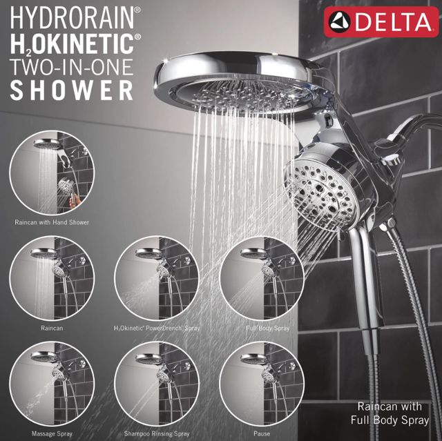 Delta Universal Showering Lumicoat® Chrome 2.5 GPM 6-Setting HydroRain® with ProClean®-3