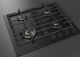 Fulgor Milano Matteo 400 Series 24" Matte Black Porcelain Gas Cooktop with Matte Brass Burners-1