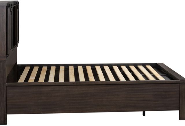 Liberty Furniture Thornwood Hills 4-Piece Rock Beaten Brown King Bookcase Bed Set with Chest-3