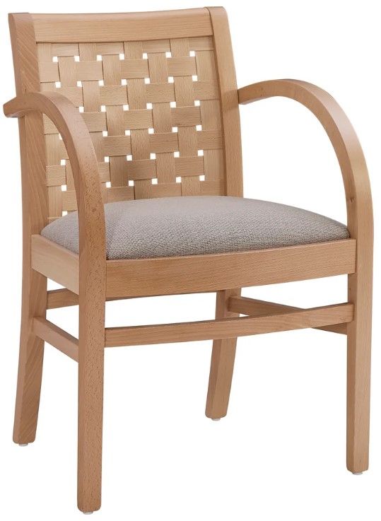 Linon Wendy Cream/Natural Upholstered Arm Chair-0