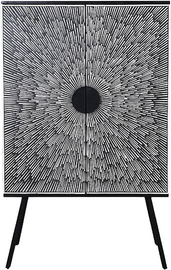 Moe's Home Collection Sunburst Black Wine Cabinet-2