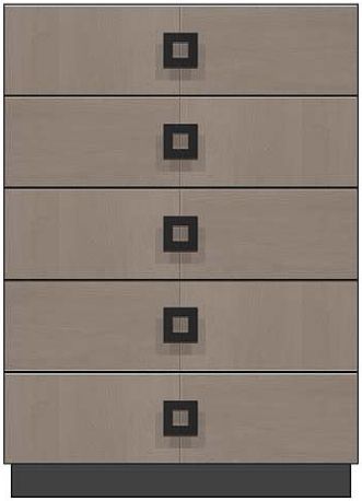 Country View Woodworking Customizable American Modern Solid Wood 36'' 5-Drawer Plinth Base Chest-0