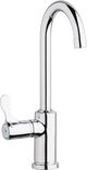 Elkay Chrome Single Hole 8.63" Deck Mount Faucet with Gooseneck Spout Lever Handle on Left Side-0