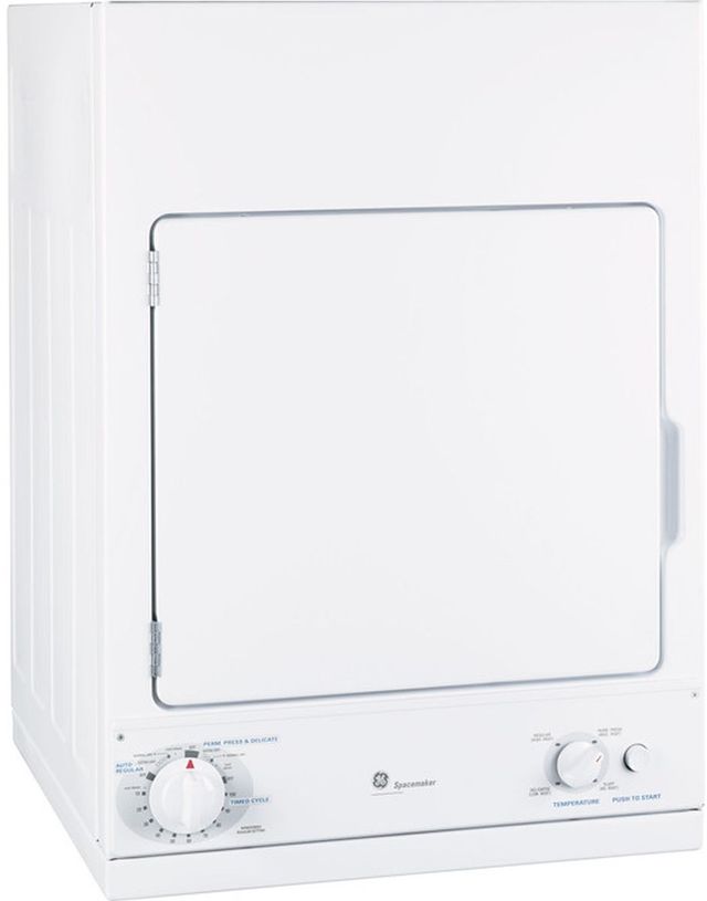 GE® Spacemaker® 3.6 Cu. Ft. White Electric Dryer-0