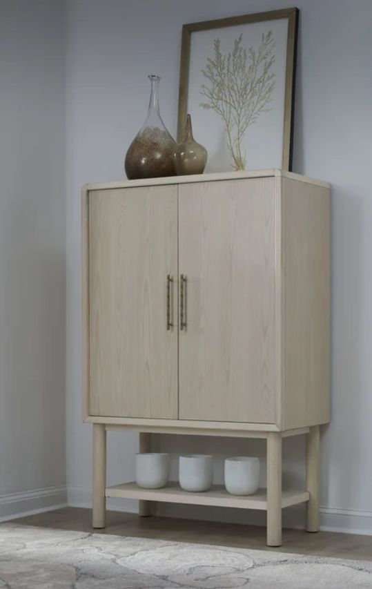 Modus Furniture Zinnia White Sand Bar Cabinet-1
