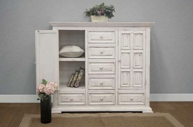 International Furniture Direct Terra Vintage White Mule Chest-1