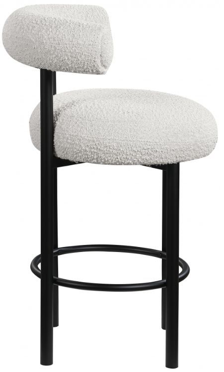 Meridian Furniture Bordeaux Cream/Matte Black Stool-2