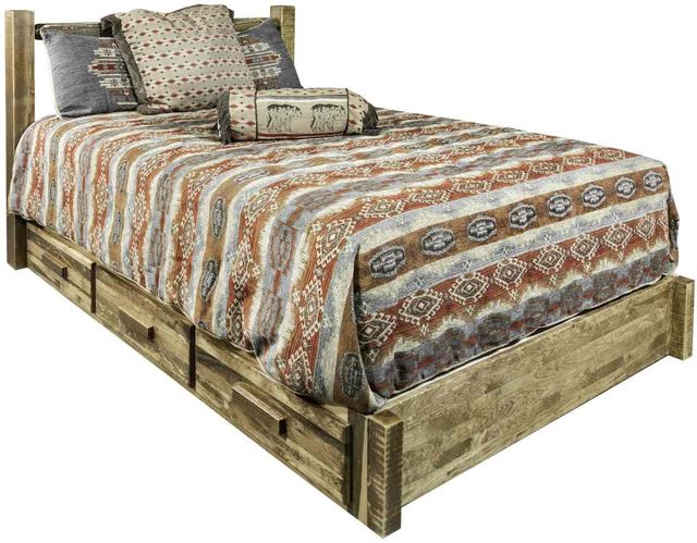 Montana Woodworks® Homestead Stain & Lacquer Twin Platform Bed with Storage-0