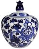 A & B Home Blue/White Aline Jar-0