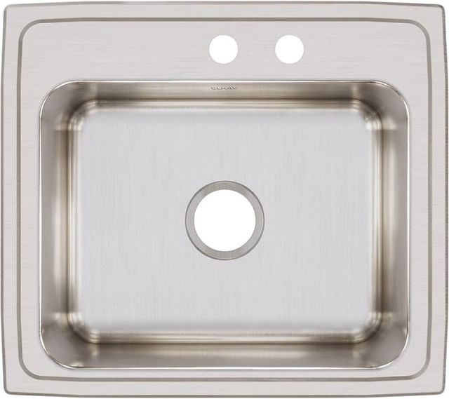 Elkay Lustertone® Classic Lustrous Satin 22" x 19-1/2" x 10-1/8" MR2-Hole Single Bowl Drop-In Sink-1