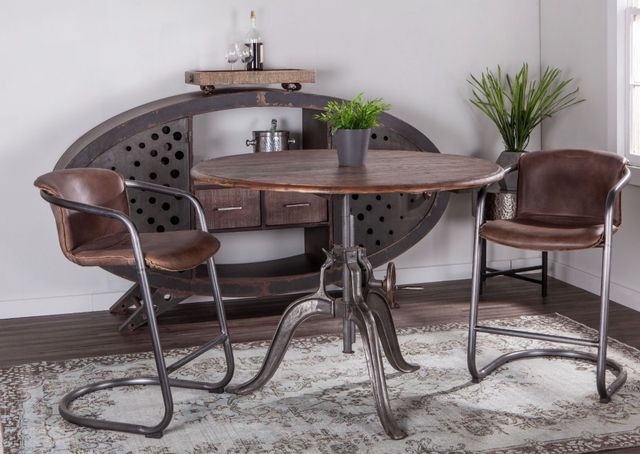 Home Trends & Design Industrial Loft Weathered Gray Dining Table-3