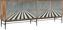 Hooker® Furniture Commerce and Market Linear Perspective Black/Natural Medium Wood/White Bone Credenza