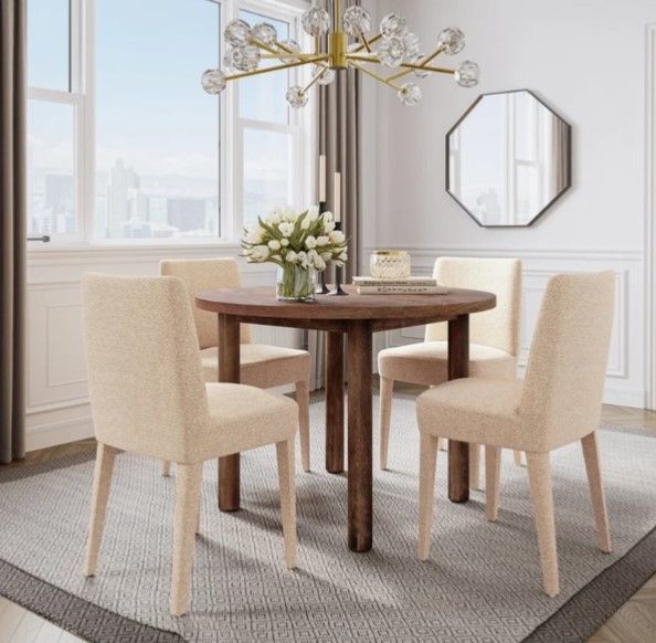 Jofran Inc. Urban Archive Wilson Sand Upholstered Dining Side Chair-1