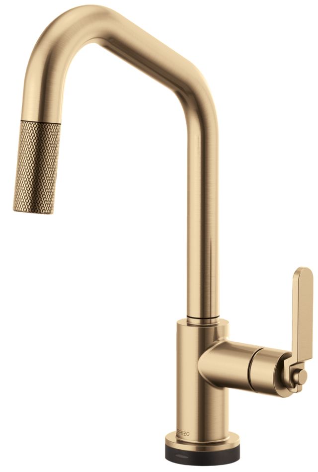Brizo Litze® Brilliance® Luxe Gold® SmartTouch® Pull-Down Kitchen Faucet with Angled Spout and Industrial Handle-0