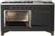Ilve® Majestic III 60" Graphite Matte Pro Style Dual Fuel Liquid Propane Range with Solid Door and Burnished Trim-2