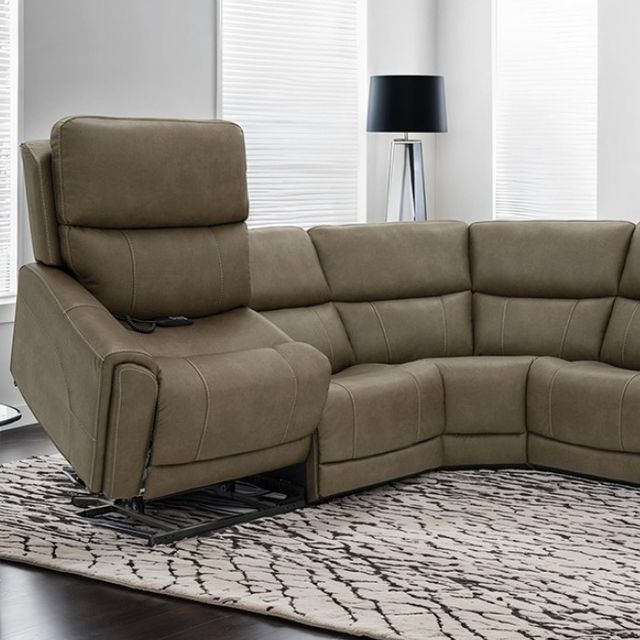 Furniture of America® Orpheus Brown Power Sectional with Lift Chair-2