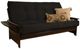 Kodiak Furniture Phoenix Suede Black/Espresso Queen Futon with Mattress-0
