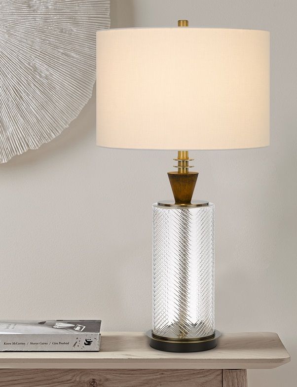 Cal® Lighting & Accessories Sherwood Glass/Dark Bronze Table Lamp-1