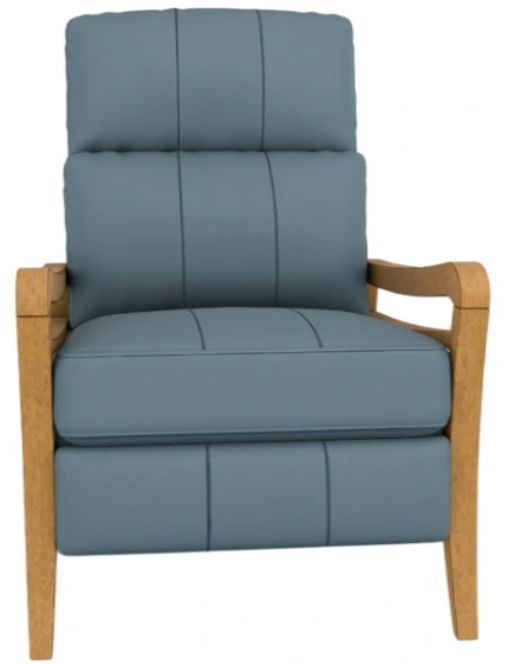 Best® Home Furnishings Customizable Ryberson Leather Power High Leg Recliner with Honey Birch Legs-1
