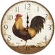 YHD Beige/Brown Circular Wooden Wall Clock-0