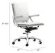 Zuo® Lider Plus White Office Chair-4