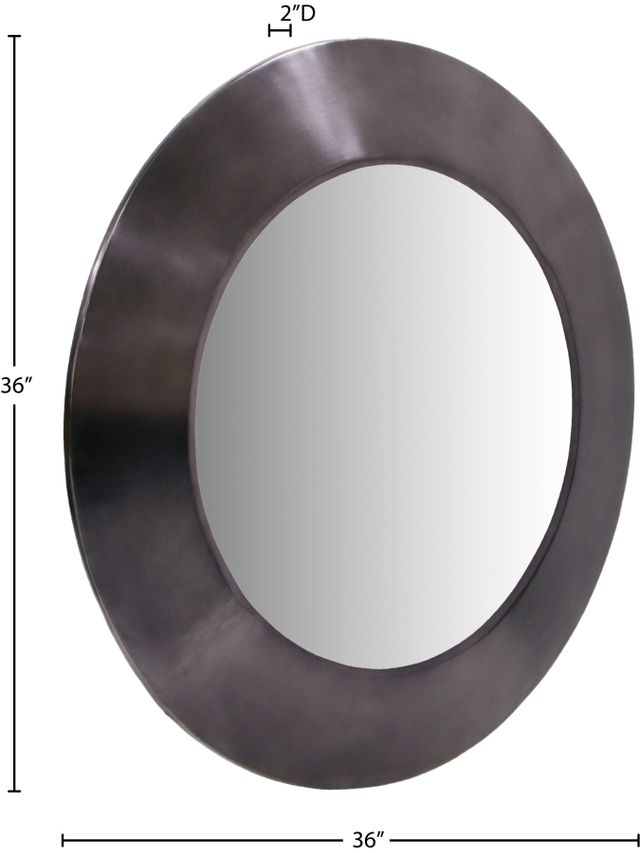 Meridian Furniture Sphere Antique Black 36" Mirror-3