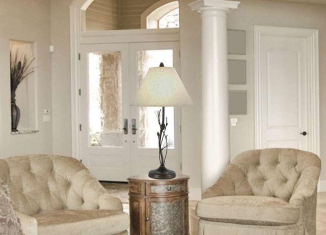 Cal® Lighting & Accessories Pine Twig Light Gray/Rust/Willow Table Lamp-2